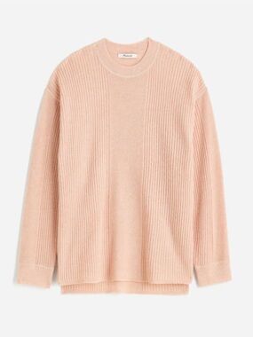 Madewell Women’s Crewneck Ribbed Knit Sweater - Light Pink Size XS NWT